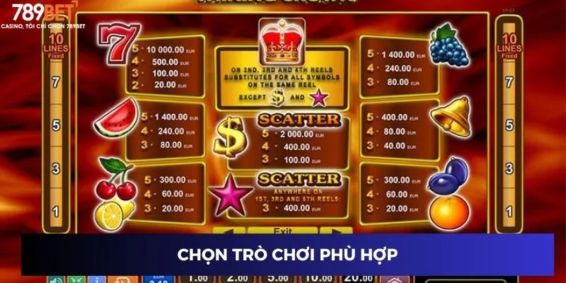 Chọn trò chơi phù hợp