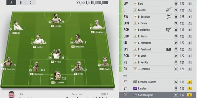 Cách thực hiện đội hình chuẩn trong FIFA Online 4